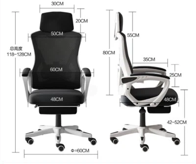 Mesh-Bürostühle mit Fußstütze